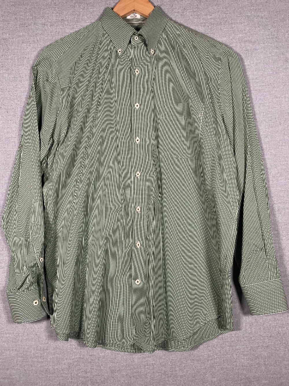 Peter Millar Shirt Mens Large L Green Gingham Check Cotton Button Down Long Slee